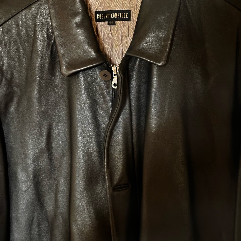 Robert Comstock Leather Black Performance Jacket … - image 3